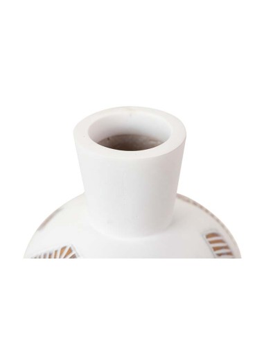 Jarrón de resina grande blanco y marrón