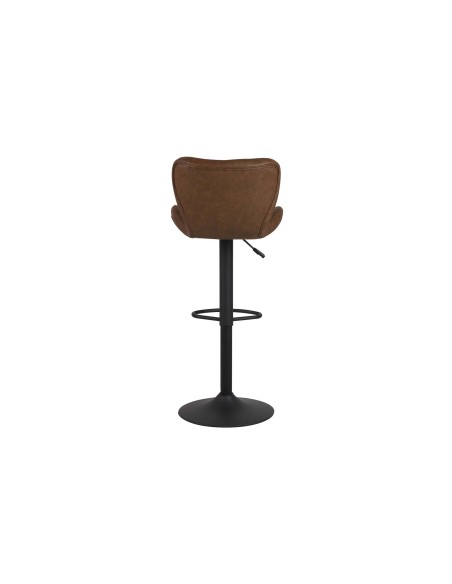 Taburete regulable de piel marrón