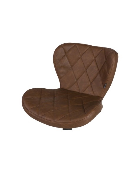 Taburete regulable de piel marrón