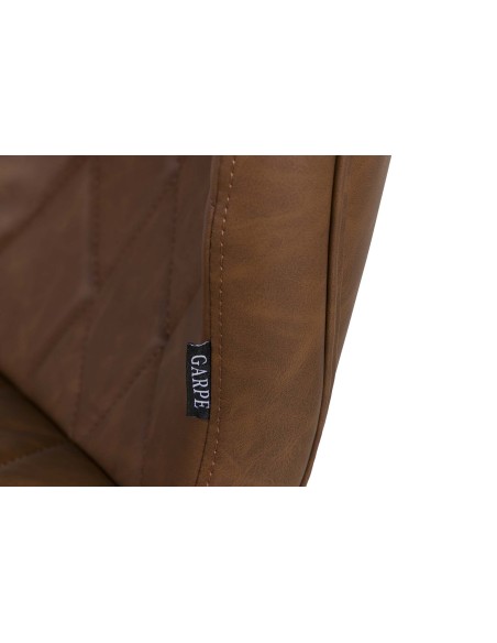 Taburete regulable de piel marrón