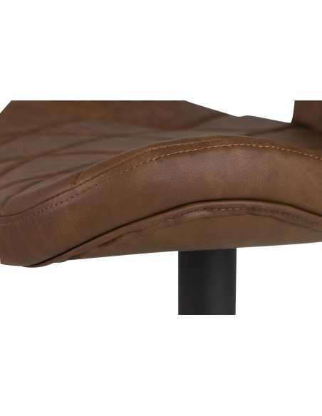 Taburete regulable de piel marrón