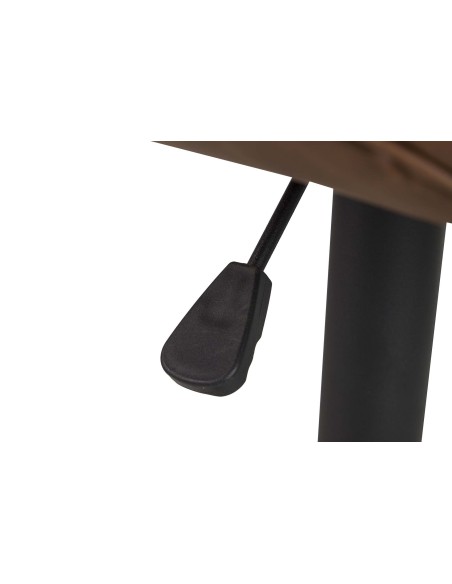 Taburete regulable de piel marrón