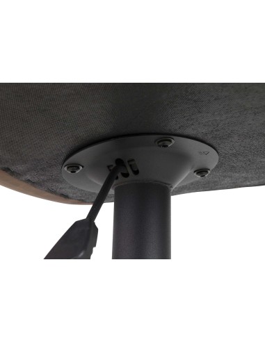 Taburete regulable de piel marrón