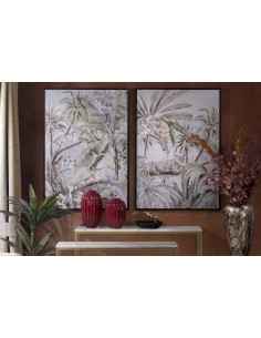 Cuadro pintado en lienzo con marco negro 2