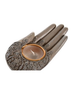 Portavela de resina mano buda 2