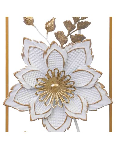 Decoración de metal Flor blanca