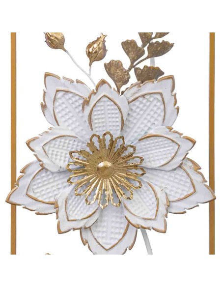 Decoración de metal Flor blanca