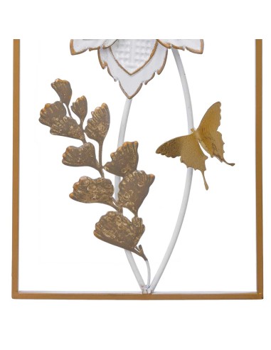 Decoración de metal Flor blanca