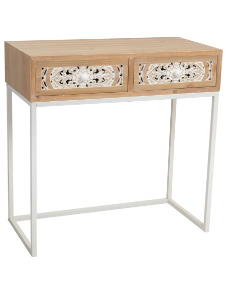 Mueble de entrada marrón y blanca