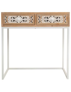 Mueble de entrada marrón y blanca 2