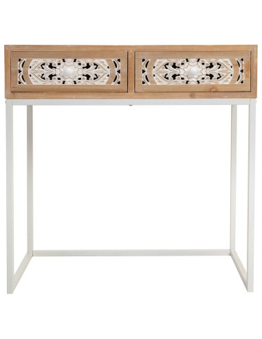 Mueble de entrada marrón y blanca