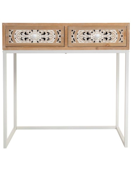 Mueble de entrada marrón y blanca