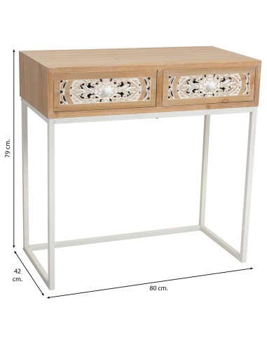 Mueble de entrada marrón y blanca