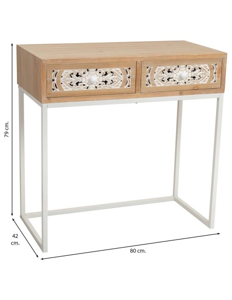 Mueble de entrada marrón y blanca