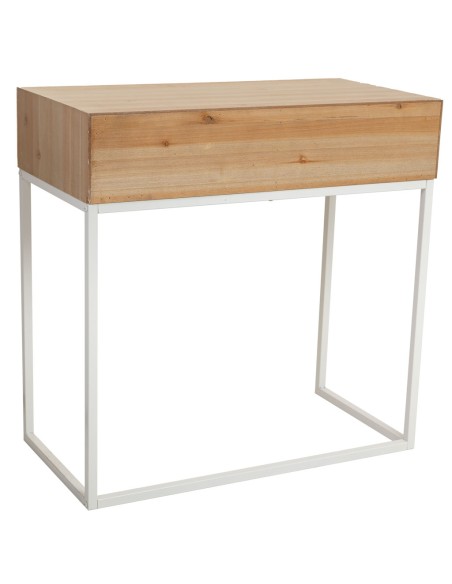 Mueble de entrada marrón y blanca