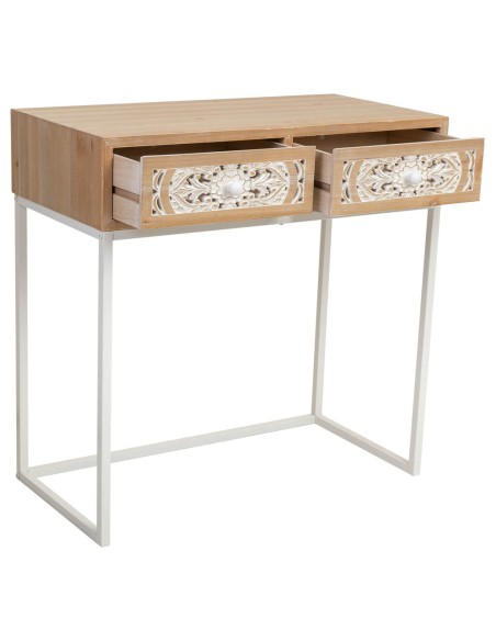 Mueble de entrada marrón y blanca