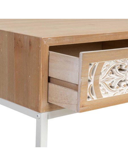 Mueble de entrada marrón y blanca