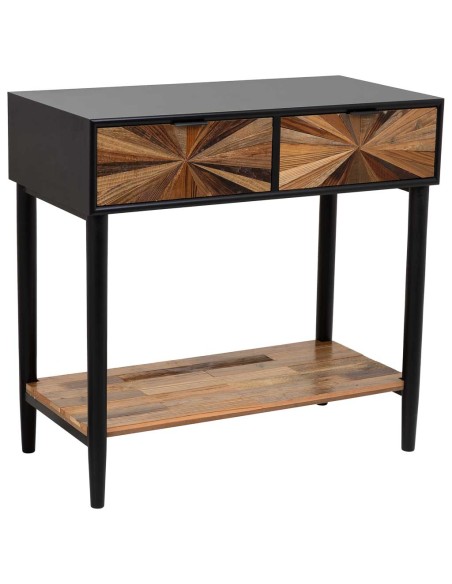 Entrada de madera y metal