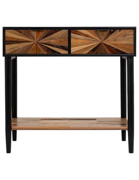 Entrada de madera y metal