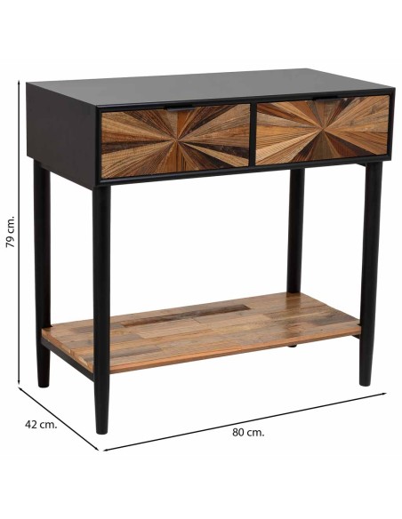 Entrada de madera y metal