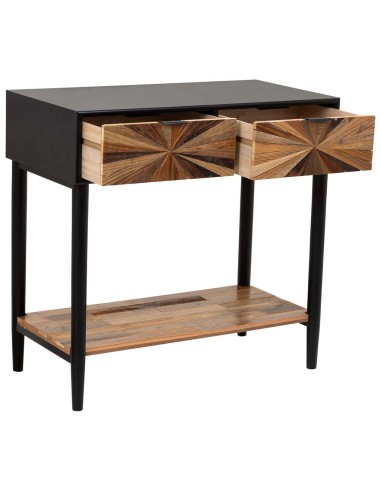 Entrada de madera y metal