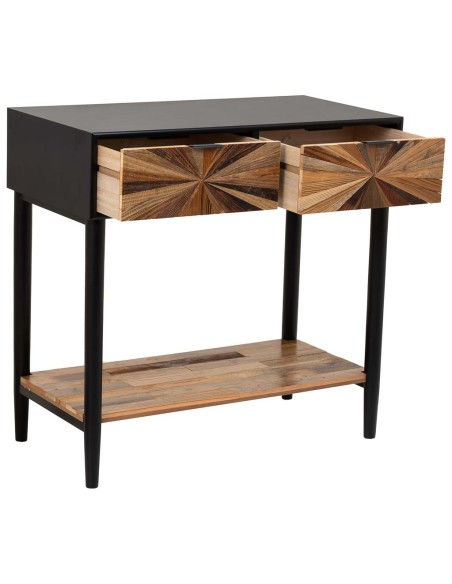 Entrada de madera y metal