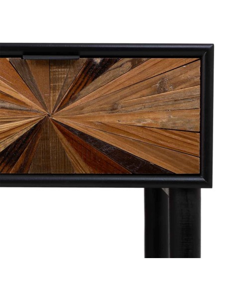 Entrada de madera y metal