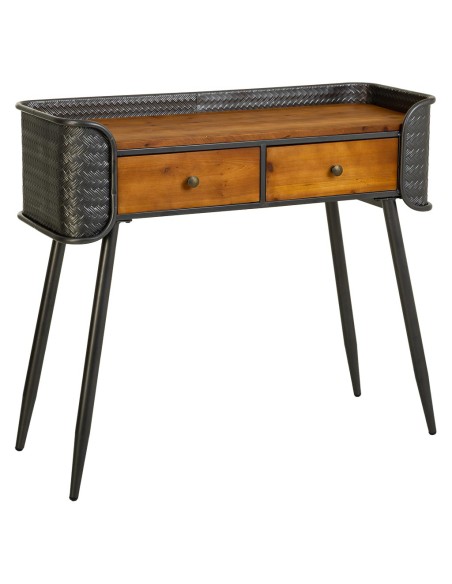 Entrada madera y metal 2 cajones