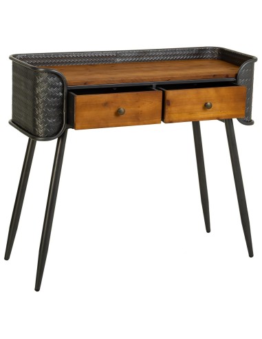 Entrada madera y metal 2 cajones