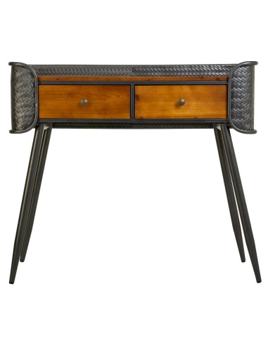 Entrada madera y metal 2 cajones