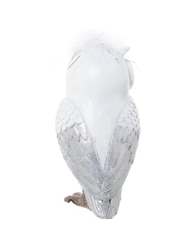 Figura de búho blanco grande