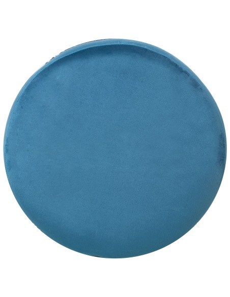 Puff terciopelo azul con flecos