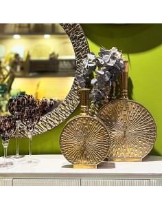 Jarrón metal dorado envejecido pequeño 2