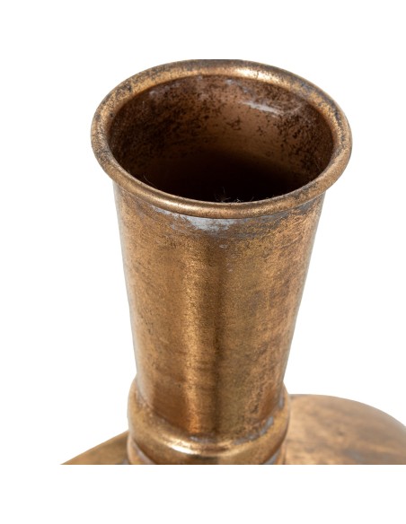 Jarrón metal dorado envejecido pequeño
