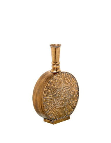 Jarrón metal dorado envejecido pequeño