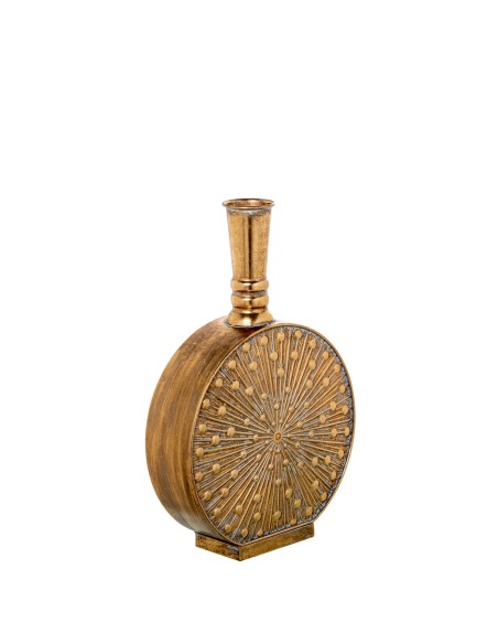 Jarrón metal dorado envejecido pequeño