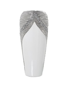 Jarrón cerámica blanco con brillo grande