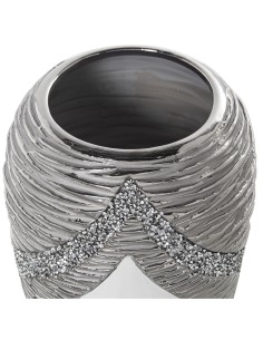 Jarrón cerámica blanco con brillo grande 2