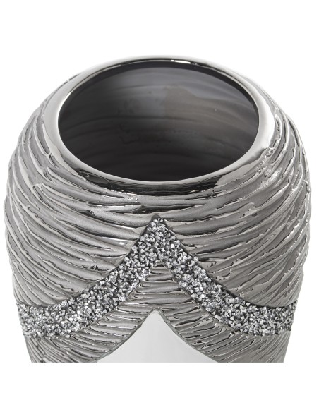 Jarrón cerámica blanco con brillo grande