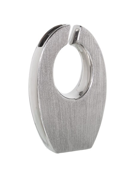 Jarrón cerámica plata agujero