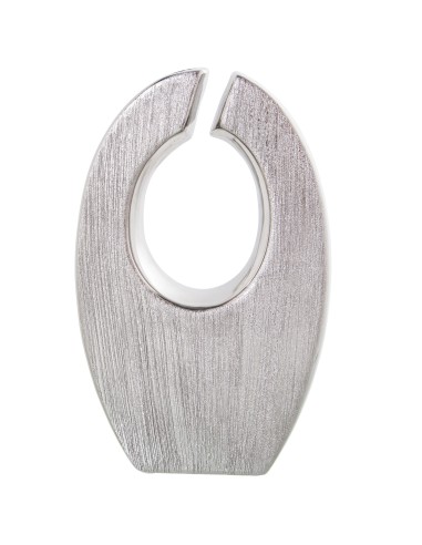 Jarrón cerámica plata agujero