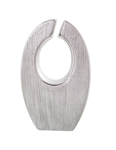 Jarrón cerámica plata agujero