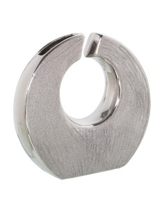 Jarrón cerámica plata bajo 2
