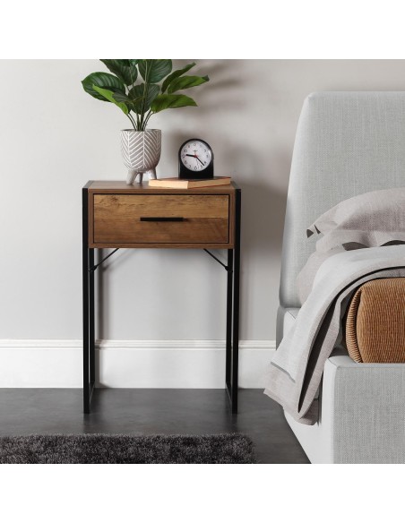 Mesita de noche industrial 1 cajón