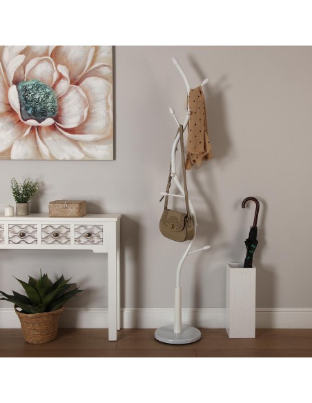 Perchero de suelo metal blanco