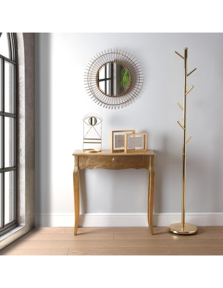 Mueble de entrada dorada