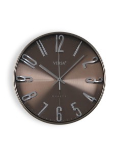 Reloj de pared plateado oscuro