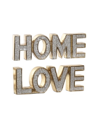 Figura resina dorada love/home