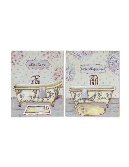 Cuadro pequeño de baño envejecido