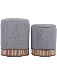 Set 2 Pufs con Tapa en Gris 2